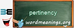 WordMeaning blackboard for pertinency